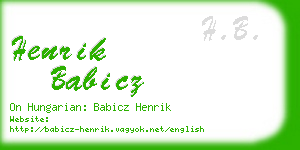 henrik babicz business card